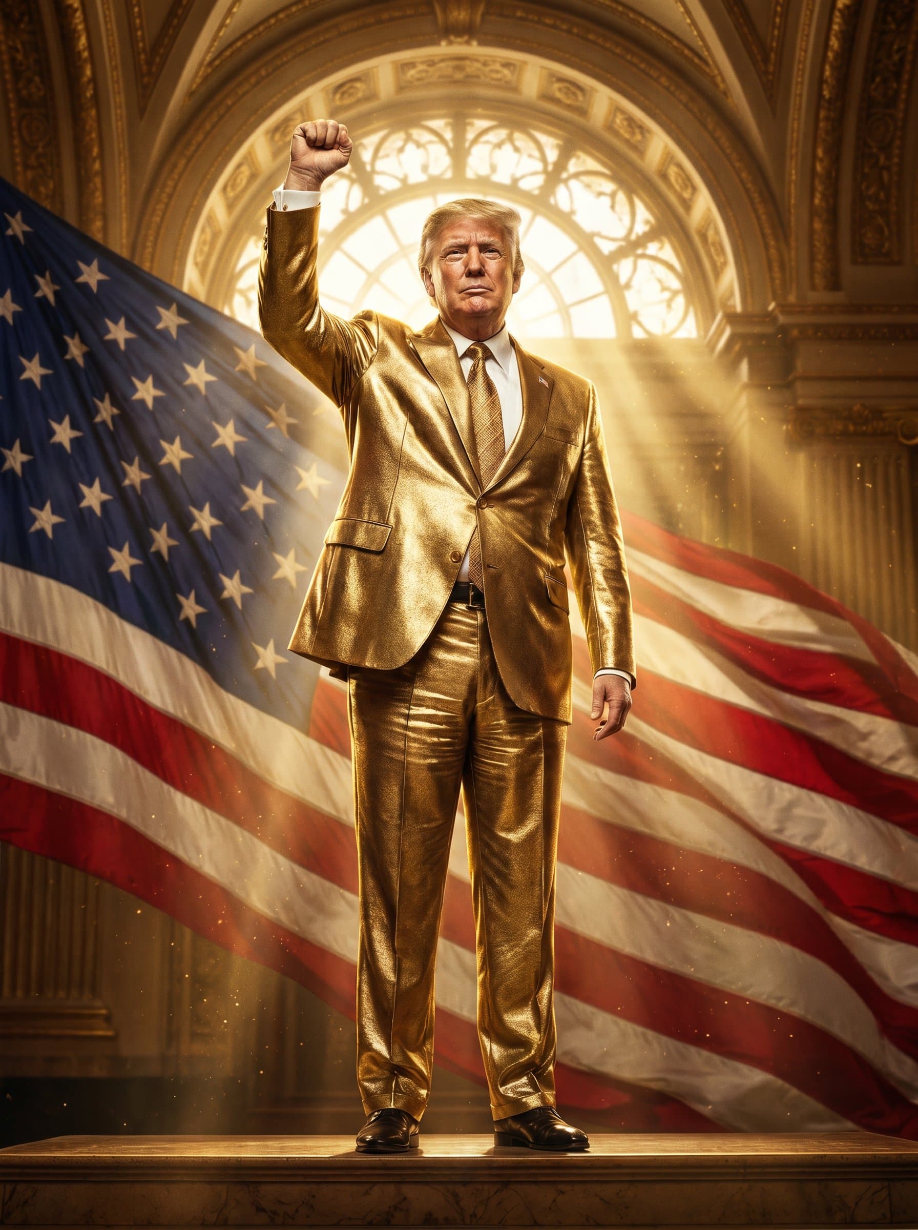 TrumpArt - Golden Triumph presidential art print